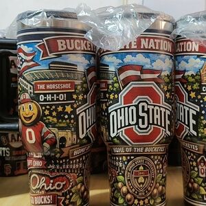 Buckeyes Stainless Steel Travel Tumbler - Scarlet & Gray